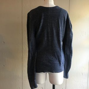 Express Heathered Navy Crew Neck Sweater